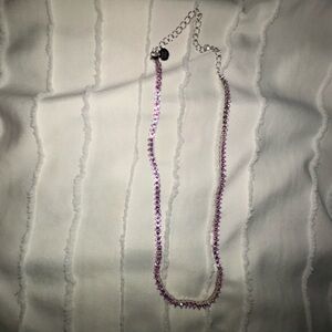 pink zicron tennis necklace
